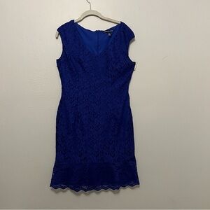 American Living Feminine Lace Fitted Dress Purple‎ Blue Size 12